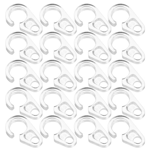 100 Pcs Clear Curtain Track Hooks Transparent Ceiling Connector 1
