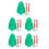 5Pcs Christmas Tree Shaped Fruit Plate With Compartments Green 9