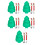 5Pcs Christmas Tree Shaped Fruit Plate With Compartments Green 6