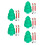 5Pcs Christmas Tree Shaped Fruit Plate With Compartments Green 8