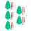 5Pcs Christmas Tree Shaped Fruit Plate With Compartments Green 5