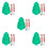 5Pcs Christmas Tree Shaped Fruit Plate With Compartments Green 4