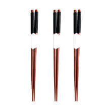 6 Pairs Wooden Chopsticks Pointed Head Kinking Skid Resistance Black