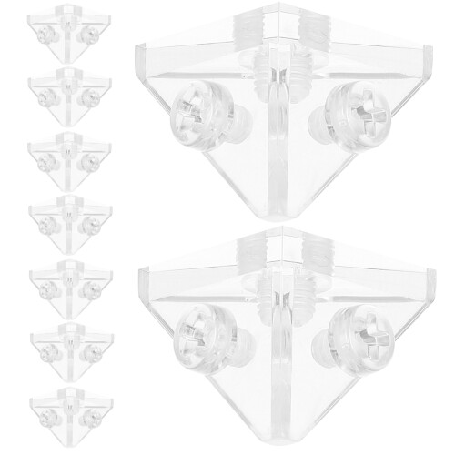 50 Pcs Clear Acrylic Corner Brackets With Screws