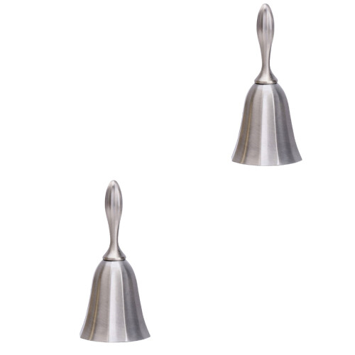 2Pcs Retro Hand Bell Portable Serving Bell For Bar Counter Dining Hall 2