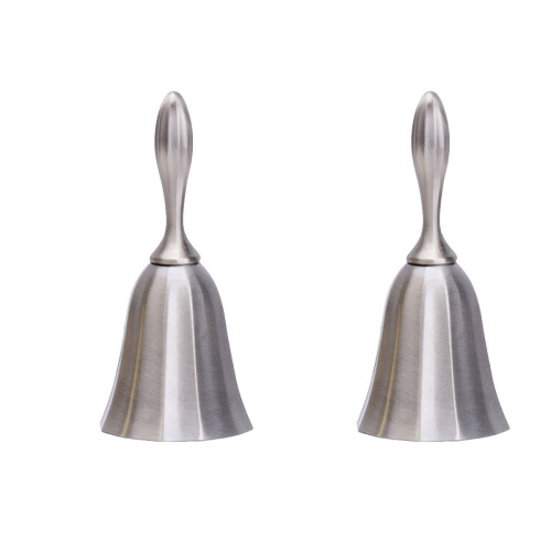 2Pcs Retro Hand Bell Portable Serving Bell For Bar Counter Dining Hall 1
