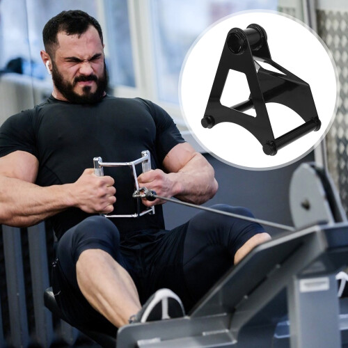 1Pc Practical Fitness Handle Bar Back Tension Training Accessory Black 2