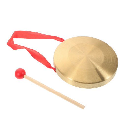 2Pcs Chinese Traditional Gong With Hammer Mallet And Hanging String 2