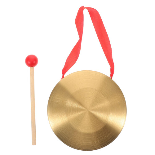 2Pcs Chinese Traditional Gong With Hammer Mallet And Hanging String