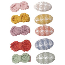30 Pcs Wool Knitting Hairpins Bow Tie Barrettes Set Mixed Color