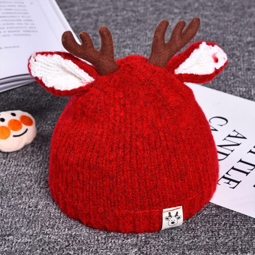 Bonnet En Laine Rouge Pour Enfants, Doux Extensible 2
