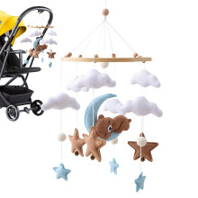 Baby Crib Mobile For Bassinet, Felt Animal Bear Cloud Cradle Toy, Nursery Room Decor