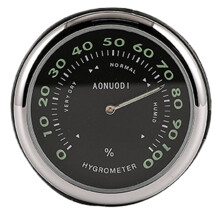 Car Clock Thermometer Hygrometer - Dashboard Hygrometer With Adhesive, Temperature Gauge For Vehicles
