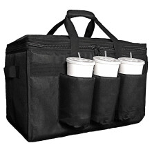 Food Delivery Bag 1 Piece Black 600D Oxford Cloth CupHolders DrinkCarriers For Beverages CommercialQuality Hot Cold