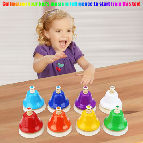 Kinder-8-Note-Handglocken-Set Buntes Musikinstrument Spielzeug für Kinder 2