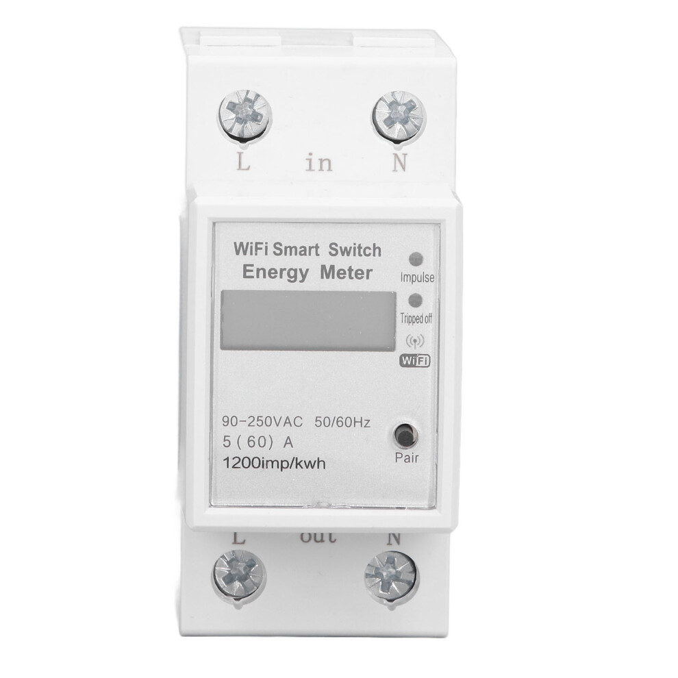 Smart Wifi Energy Meter Switch 90-250V 5A Din Rail 1200Imp/Kwh 8741352281601
