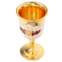 Inlay Zinc Alloy Goblet Carved White Liquor Glass For Home Bar