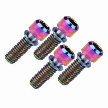 4er-Set M6x18mm Mehrfarbige Fahrrad-Bremsscheibenschrauben mit Dichtungsset