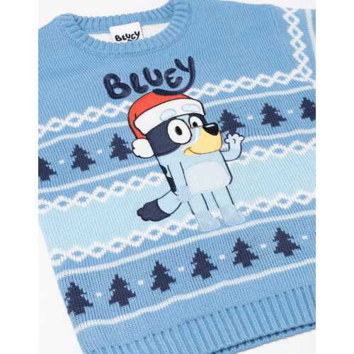Bluey (4-5 Years) Bluey Christmas Jumper (Boys Blue) 2