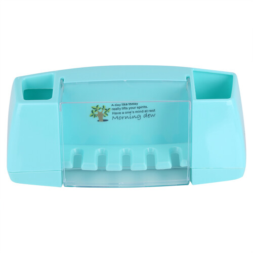 Blue Plastic Toothbrush Holder Storage Box Organizer, 22x7x8.5cm 1