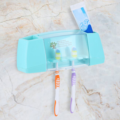 Blue Plastic Toothbrush Holder Storage Box Organizer, 22x7x8.5cm 2
