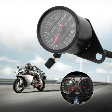 Schwarzer Motorrad-Tachospeedometer & Kilometerzähler mit Anzeige für Motorräder, 60 mm