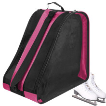 Ice Skate Backpack Multi Layer Ice Skating Shoes Storage Bag Breathable Carrier Pink Travel Practice Daily Organizer