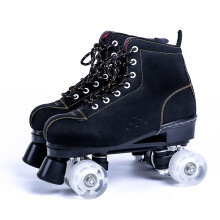 Outdoor Roller Skates Suede High-Top Shiny Double-Row Wheels Unisex Size 40 For Adults And Kids