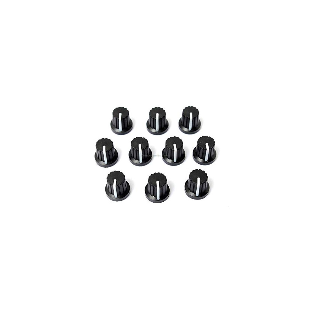 Potentiometer Knobs Caps 10 Pcs 6Mm Shaft Hole Dia Threaded Knurled For Potentiometers 9354506169169