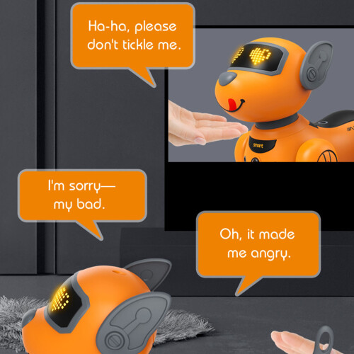 2.4G Voice Control RC Robot Dog, Programmable 3.7V 600mAh, Light & Sound 2