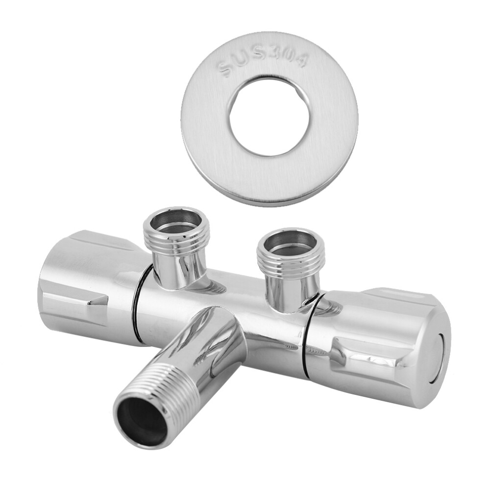 Copper Double Switch Outlet Angle Valve Toilet Bidet Shower G1/2 685922035547