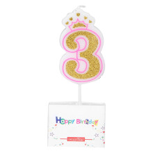 Girls Kids Birthday Cake Candles Smoke Free Numbers Age 0-8