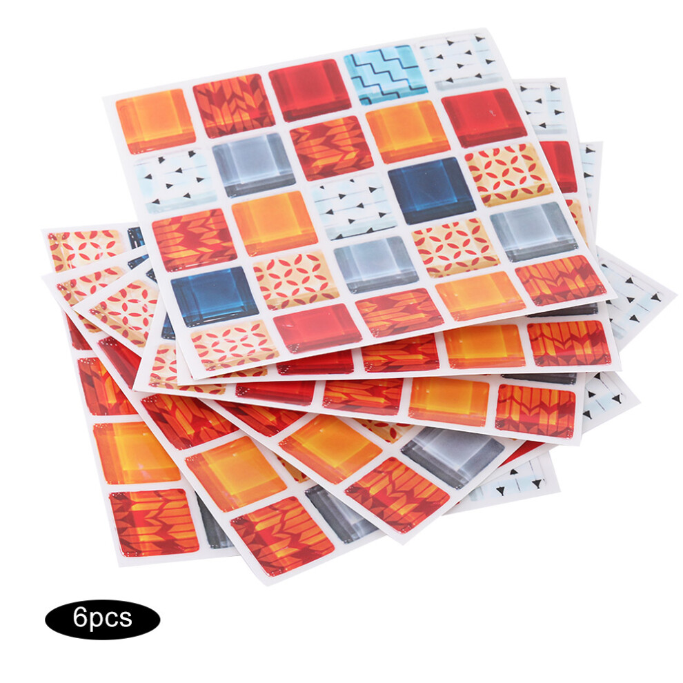 6Pcs Mosaic Self Adhesive Wall Tile Sticker Kitchen Oil Proof 685922077646