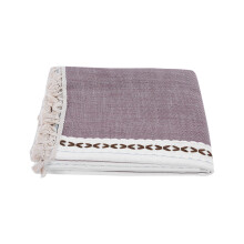 Tassel Cotton Linen Tablecloth Dust Proof Cover (Brown 55*55in)