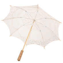 Bridal Lace Cotton Umbrella Wedding Dance Photo Prop(Beige L)