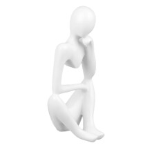 Resin Thinker Ornament Weiß 20cm Abstrakte Figur für Wohnzimmer