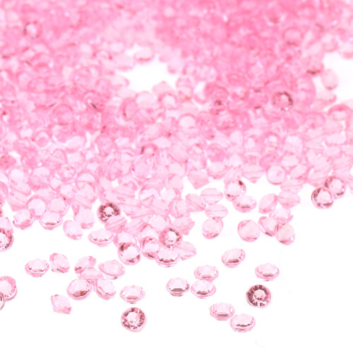 5000pcs 3mm Transparent Diamond Confetti Wedding Pink 1
