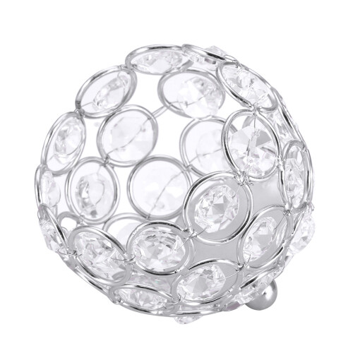 Crystal Tea Light Holder Silver 8cm 2