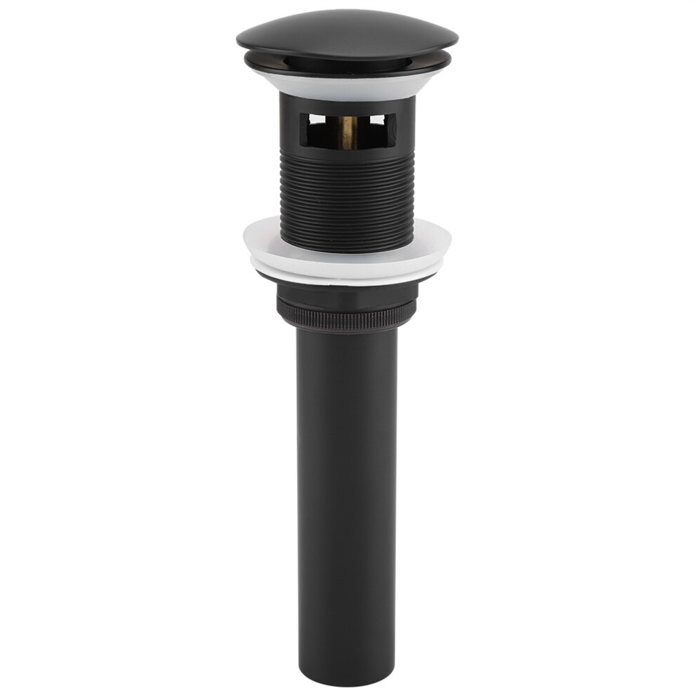 G1 1/4" Brass Pop Up Drain With Overflow (Black Chrome) 685922087256