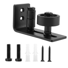 Black Steel Sliding Barn Door Guide with 8 Installation Options