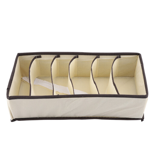 Portable Foldable Divider Storage Box for Bra Underwear Sock(6 Grids) 1