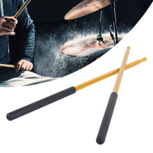 2 Stück Metall-Schlagstöcke Aluminiumlegierung Antirutsch für elektronische Drums W121 Gold