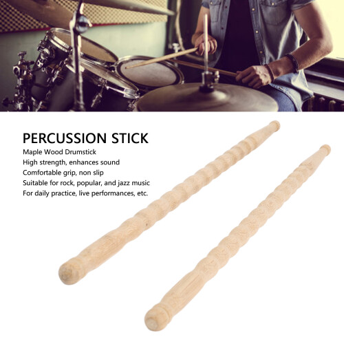 2PCS Maple Wood Drumsticks Lightweight for Rock Jazz Percussion Use 2