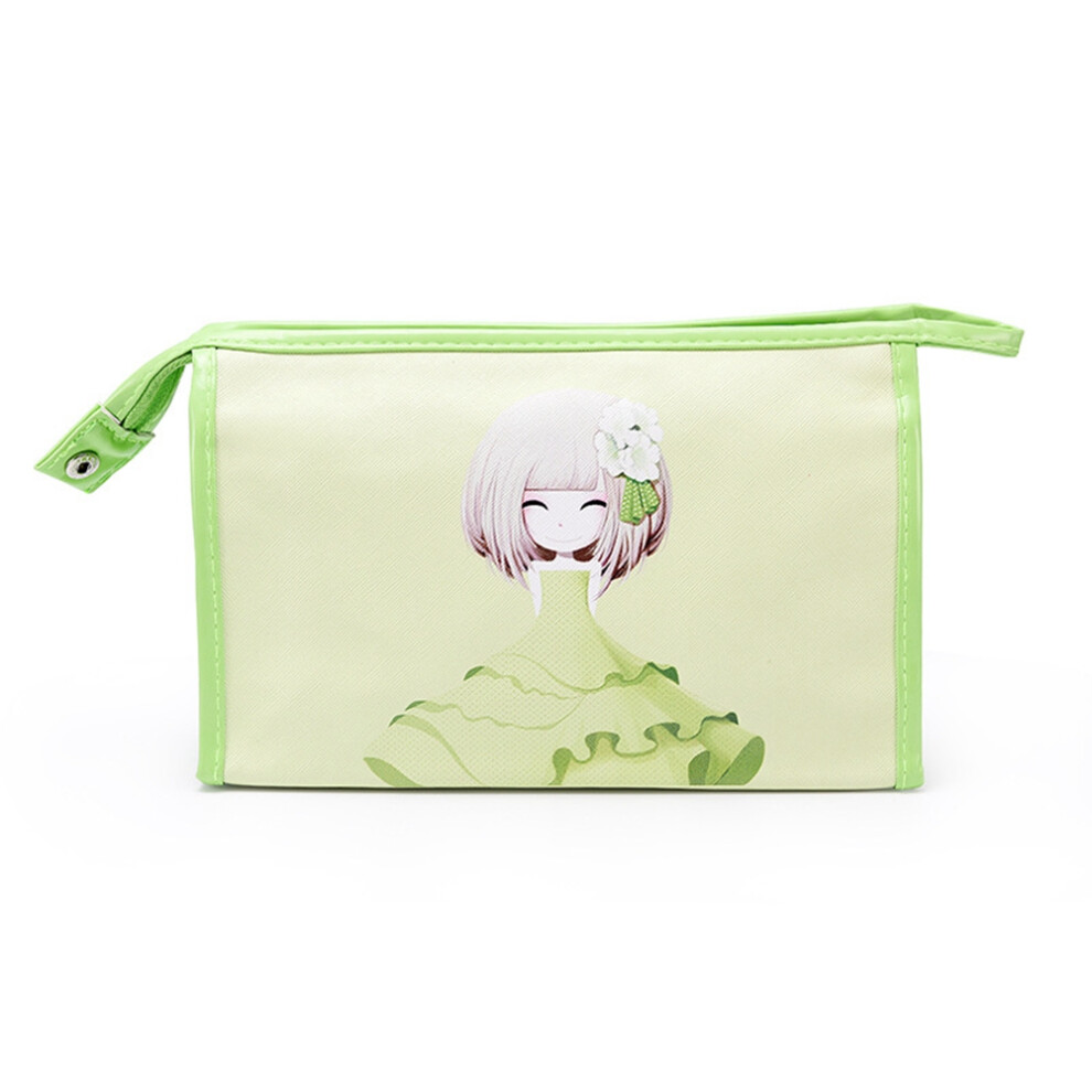 Reusable Cartoon Makeup Bag for Girl Woman Green
