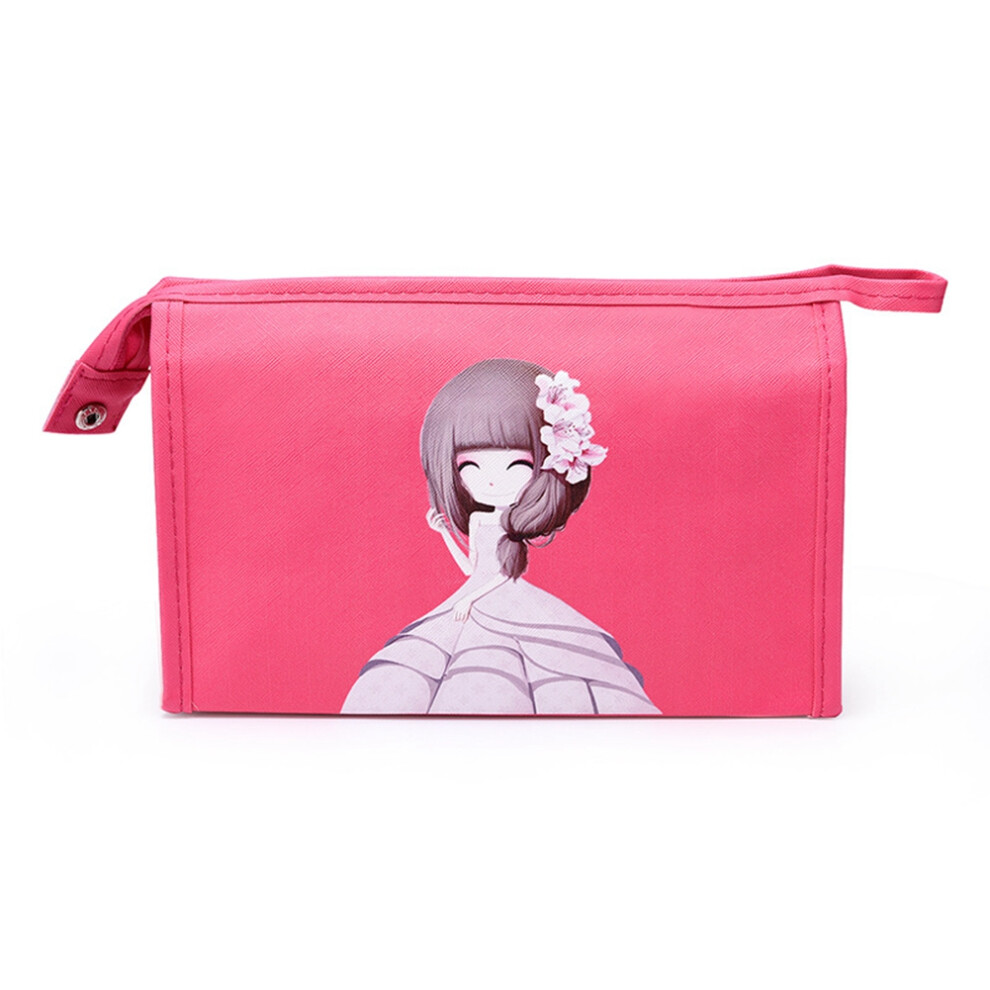 Reusable Cartoon Makeup Bag for Girl Woman Red