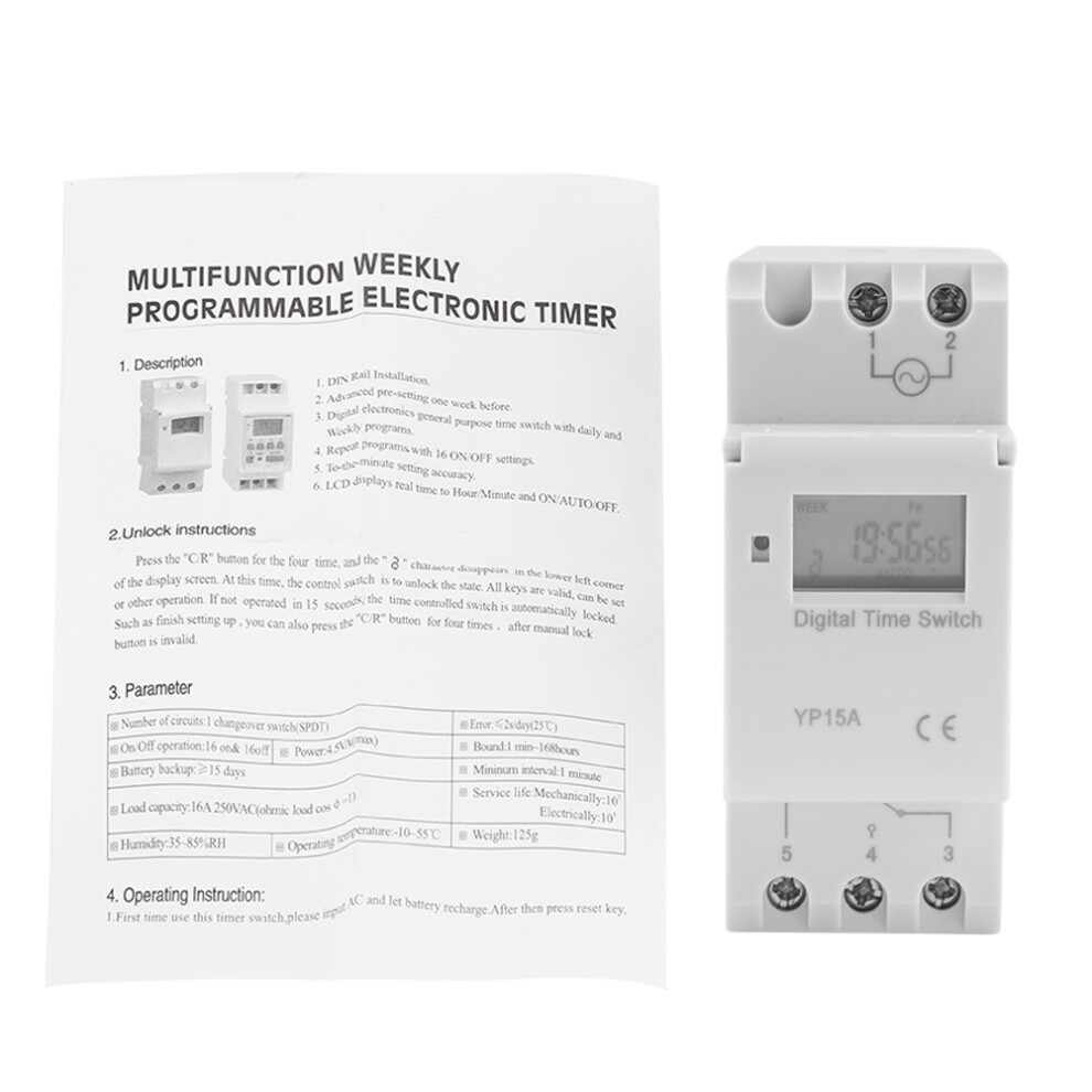 16A Digital Lcd Timer Relay Switch Ac220v 685922092076