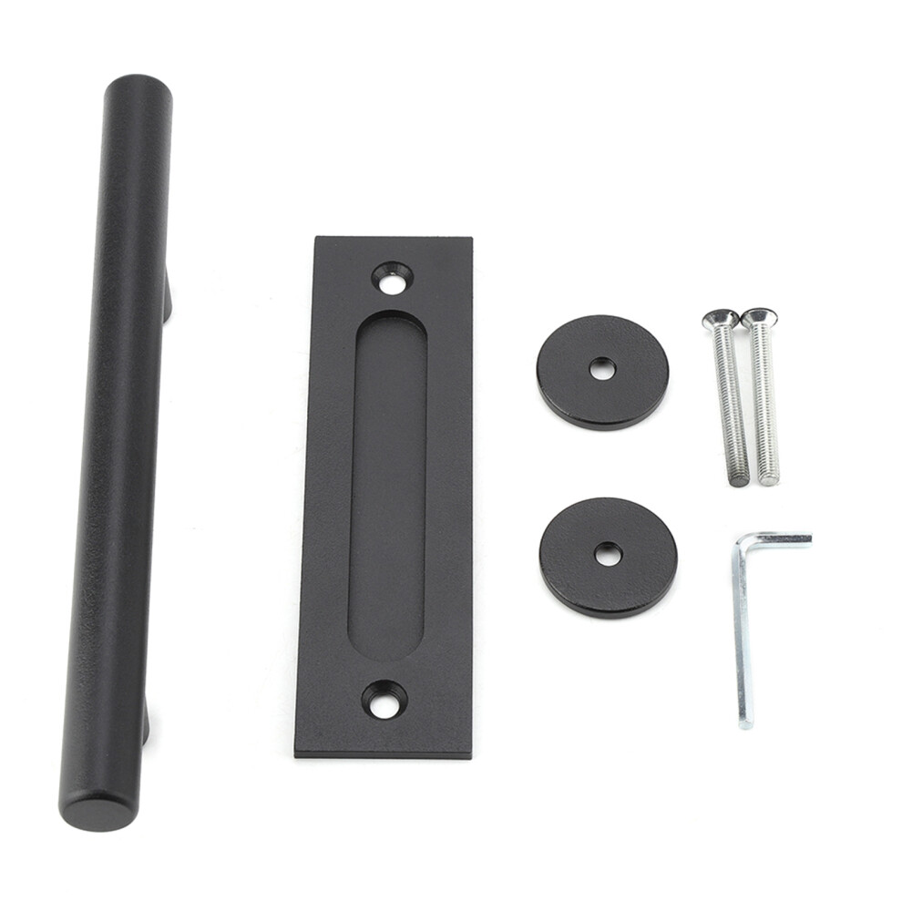 Black Carbon Steel Sliding Barn Door Pull Handle Wooden Gate Hardware 685922093950
