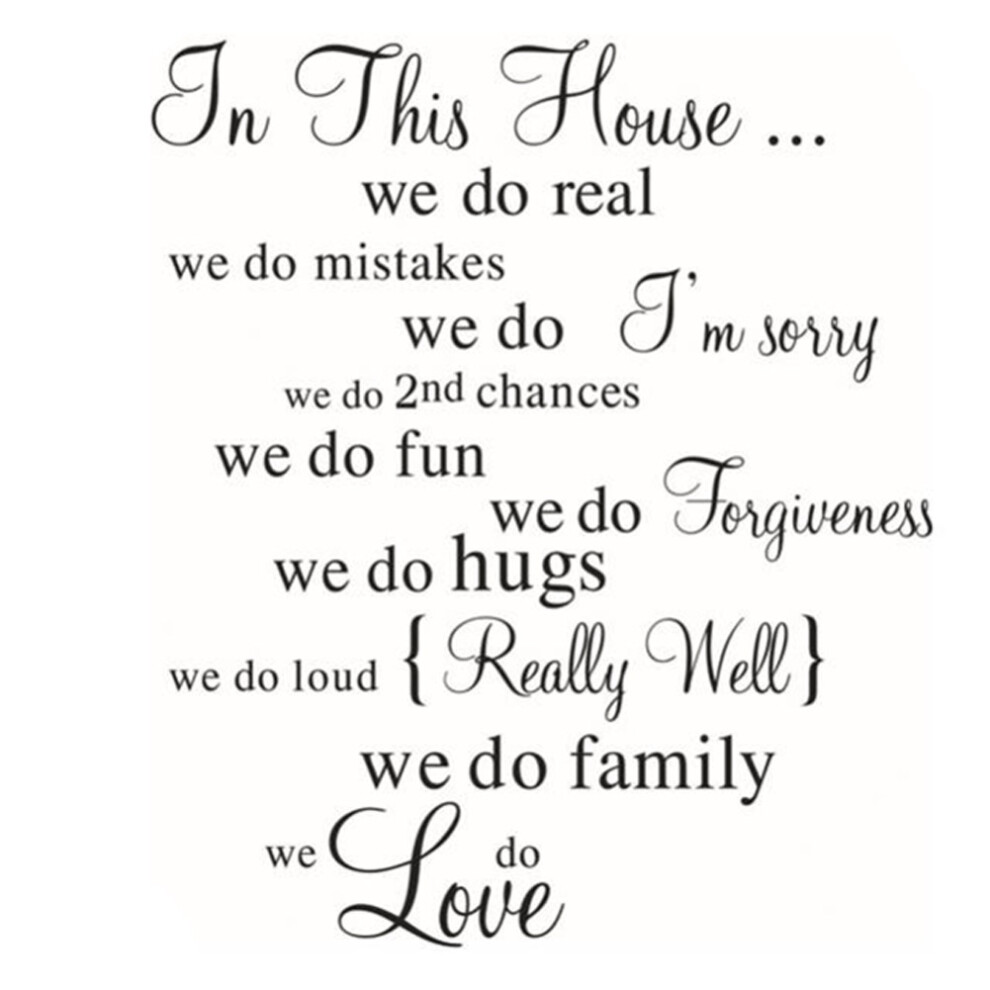 English Quote Decal House Rules Wall Sticker Girls Bedroom