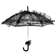 Black Lace Umbrella Parasol for Lady Party Decor Photography Prop
