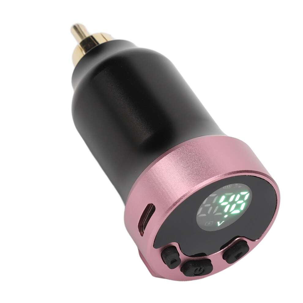 Pink Wireless Tattoo Power Supply Lcd Display 4-12V 1600Mah